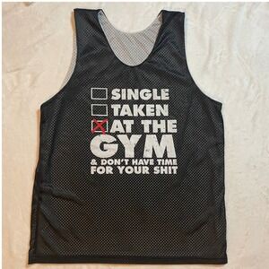 Gym Workout Tank Top Mesh Reversible Funny Slogan Sleeveless Athletic Shirt